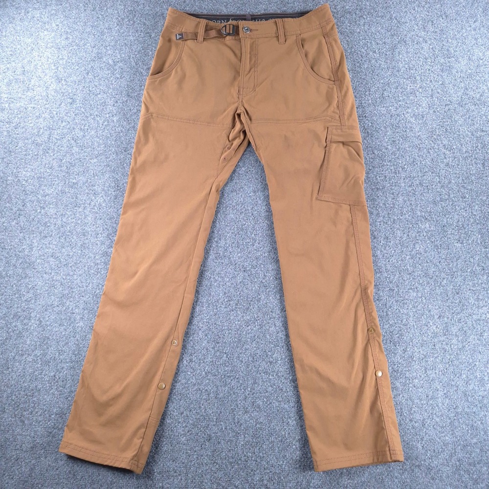 Prana Zion Hiking Pants Mens 30x32 Brown Straight Fit Stretch Cargo Outdoor